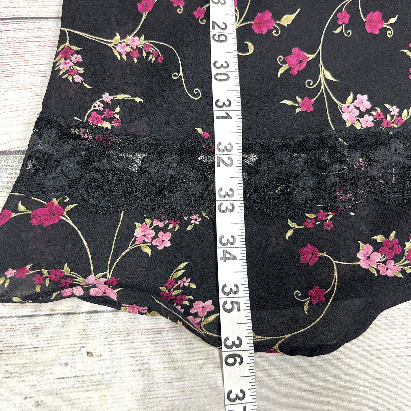 Vintage All That Jazz Dress Black Pink Floral Lace Trim Size 5/6 Fairy Whimsical