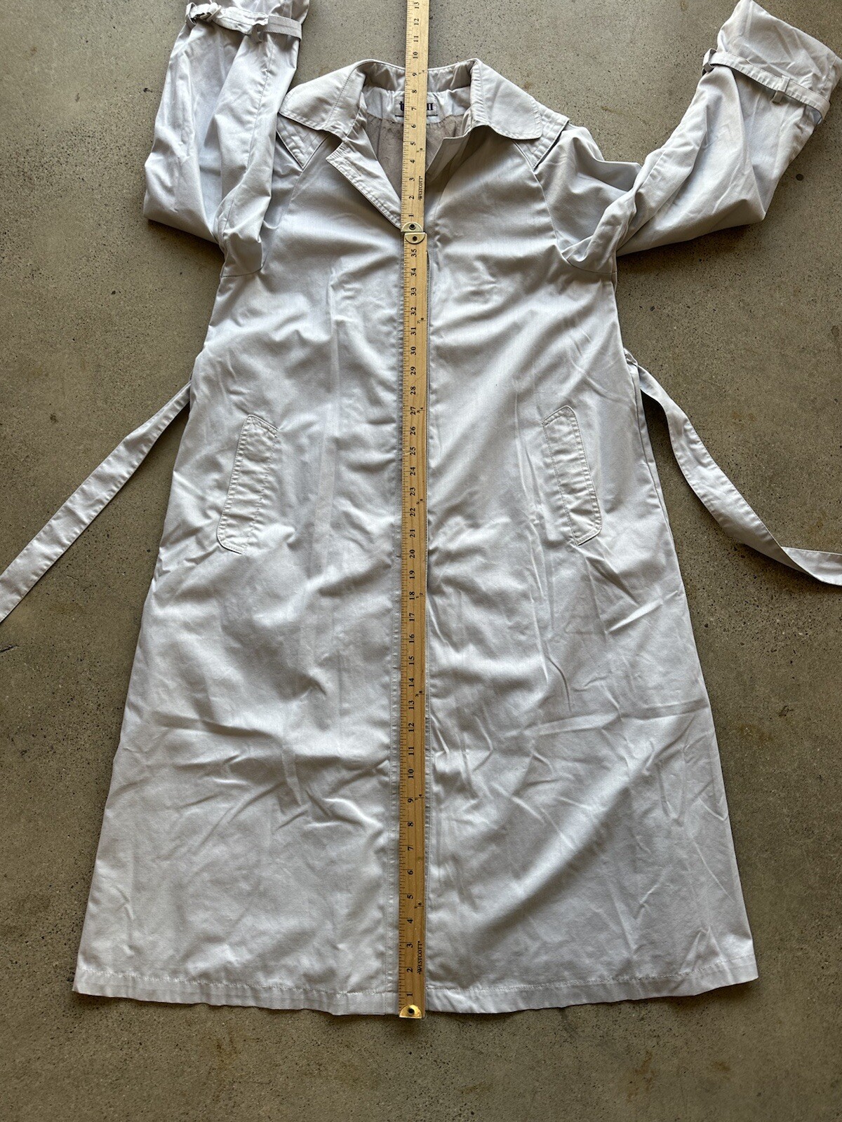 Vintage The Totes II Silver Dacron Polyester & Combed Cotton Trench Coat Size 10