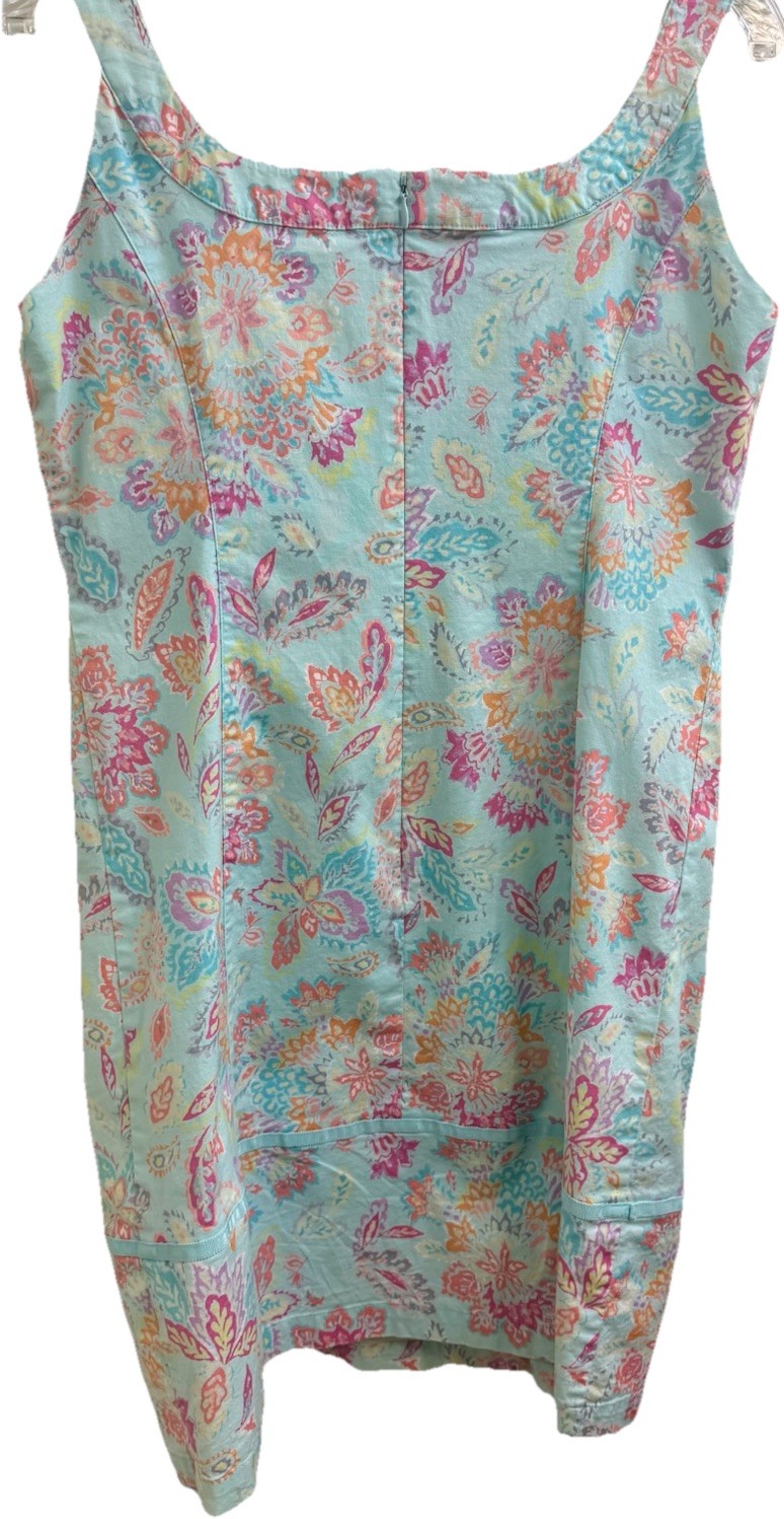 VTG SIGRID OLSEN SPORT Cottage Core Blue Floral Sundress Cotton & Spandex (12P)