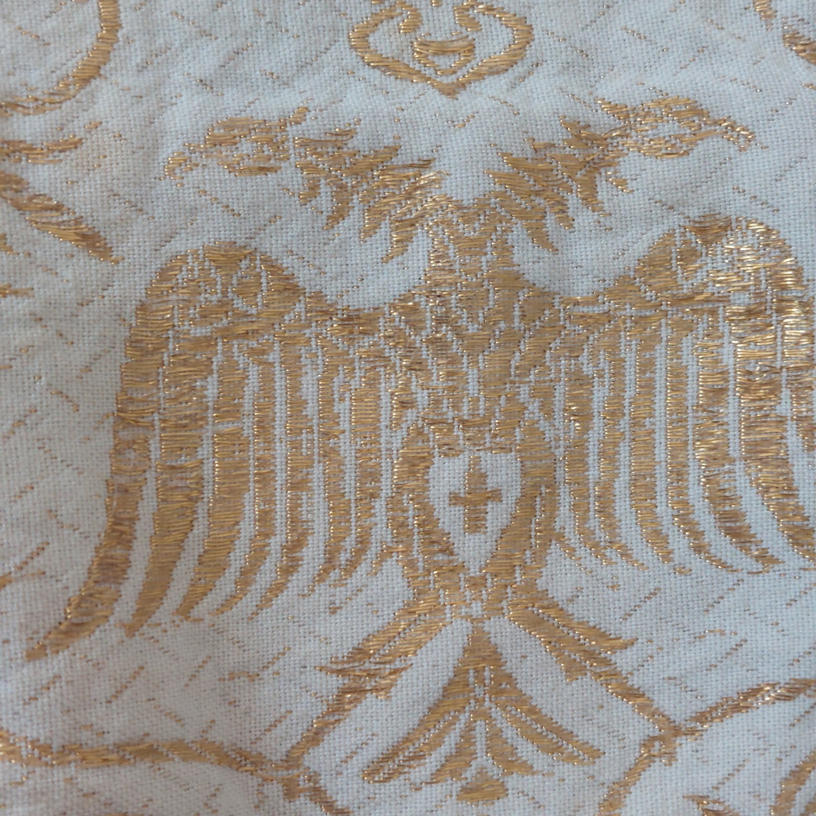 Vtg El Greco Tsitsibacos Bros Greece Caftan Dress Ivory Gold Byzantine Eagle SM