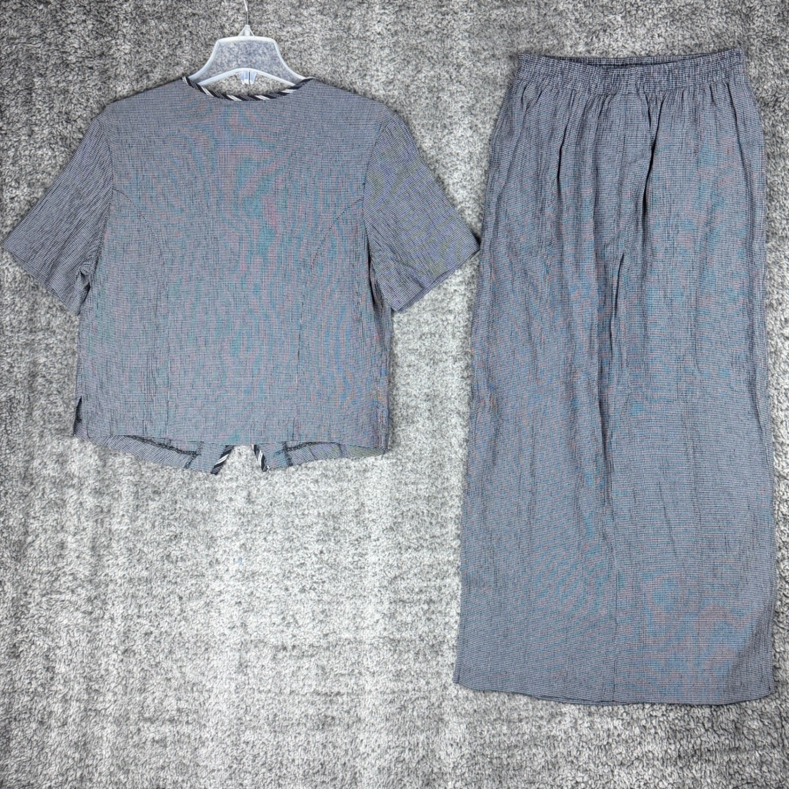 NEW Vtg Casual Corner & Co Women’s Medium 2 Piece Skirt Top Set Black White USA