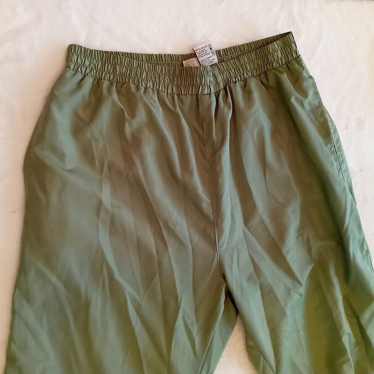 Out Brook Silk Green Pants Hip Hop Track Suit Pants SZ L Vintage 80s Style
