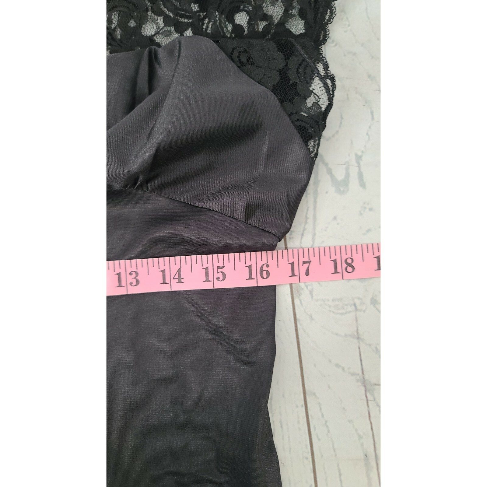 Vintage Petra Fashion Large Night Gown Dress Black Lace 80’s Maxi Raw Hem