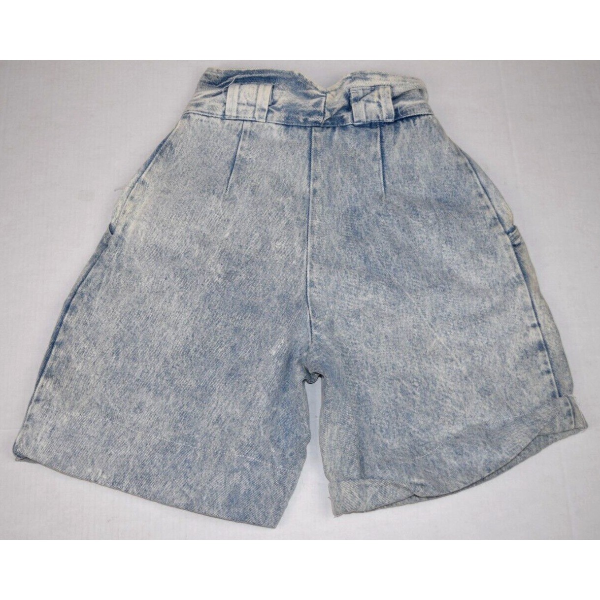 Vintage Watch LA Shorts Size XS/S 80s Denim High Waist Baggy Pleat Zip Made USA