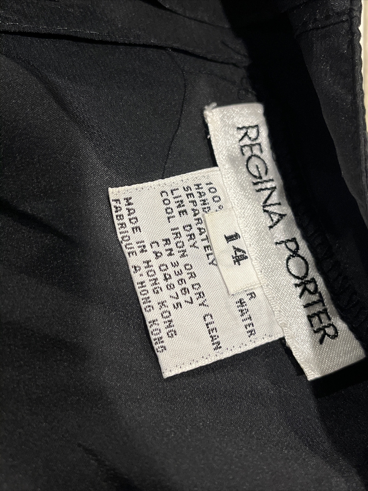 Regina Porter Vintage Black Blouse W/ Embroidery Size 14 NICE