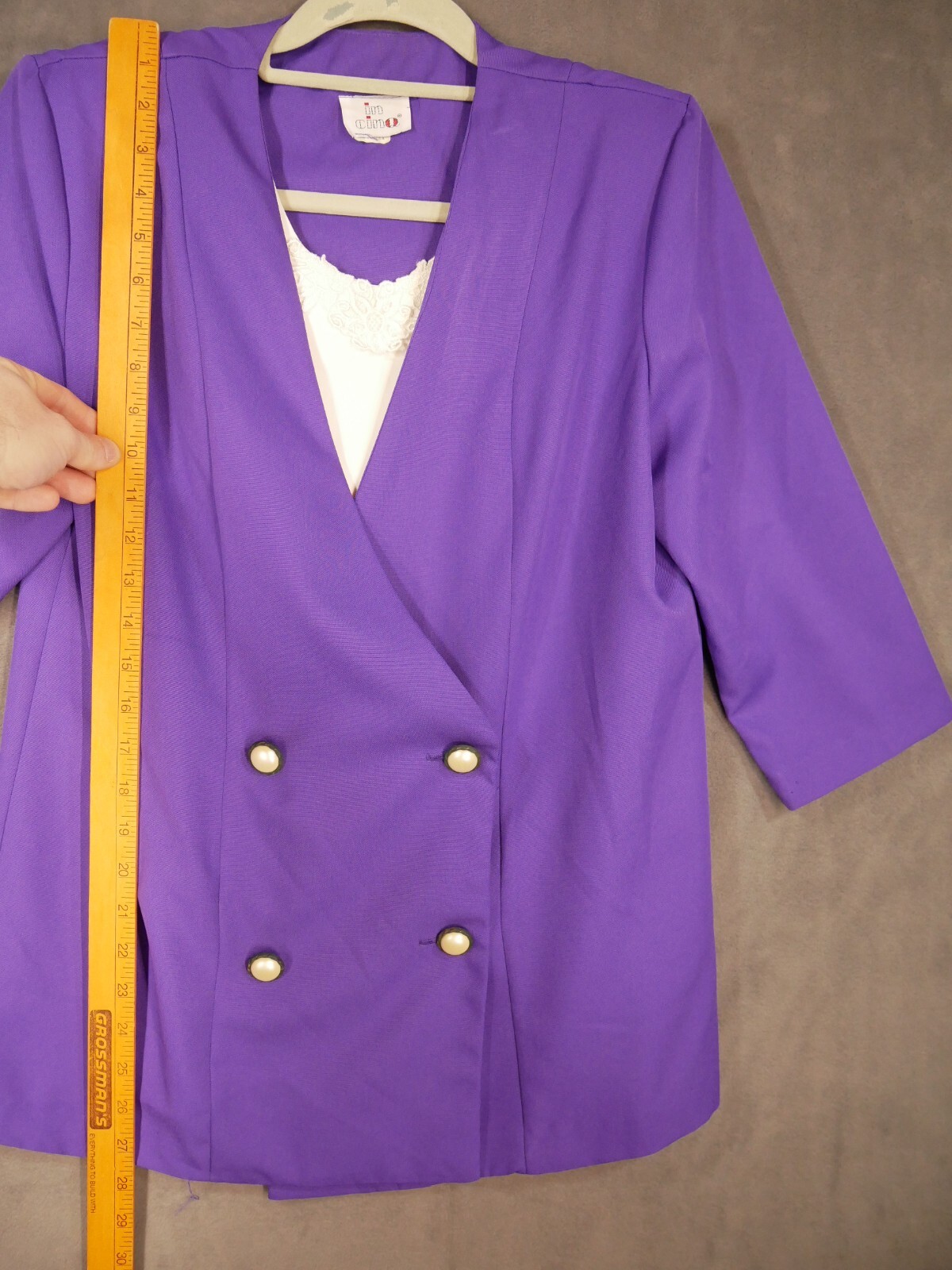 Vintage 80s Purple Blazer Women’s Size 12 Career Removable Dickie
