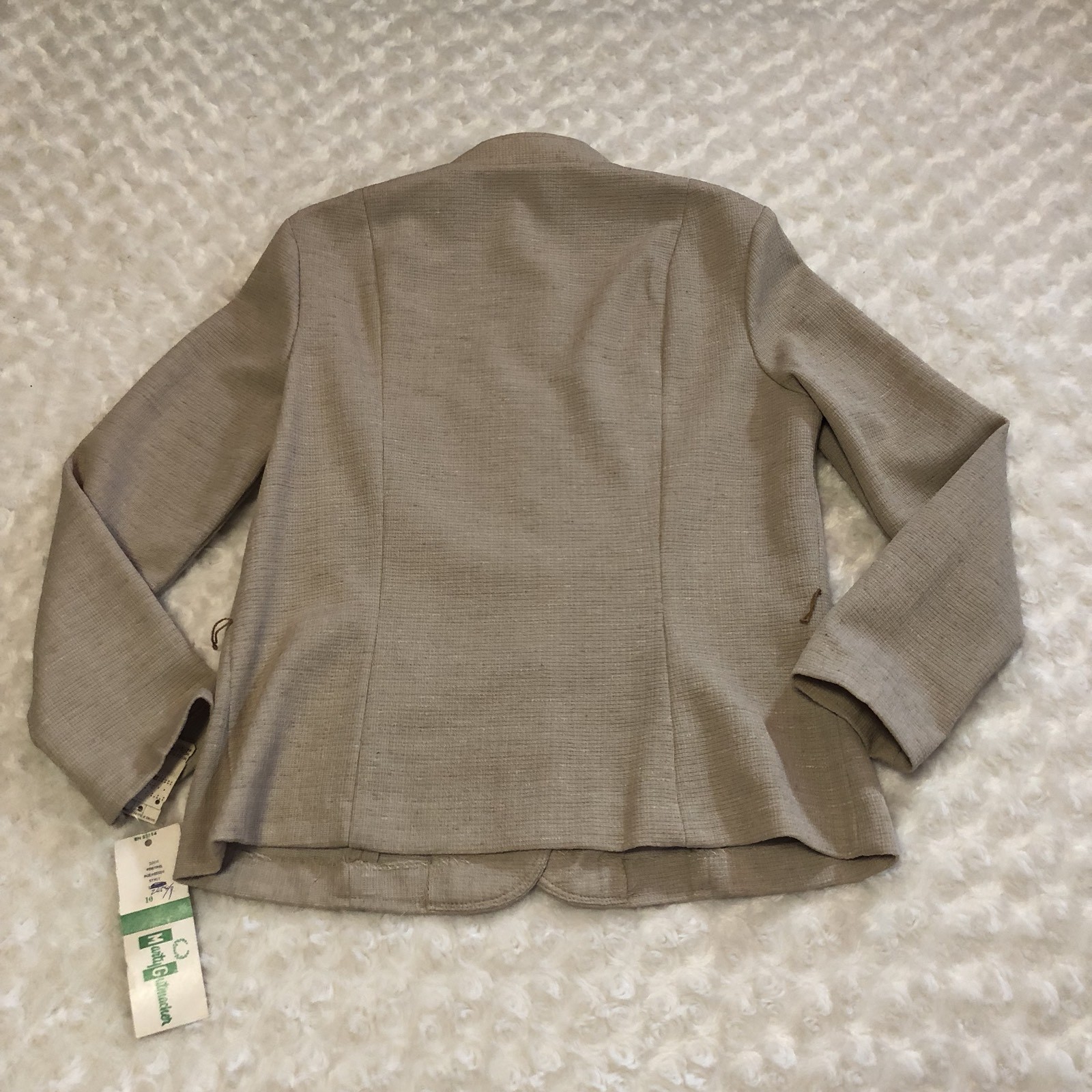 Marty Gutmacher Jacket Size 10 Tan Fortrel Polyester Blazer Vintage ILGWU NWT