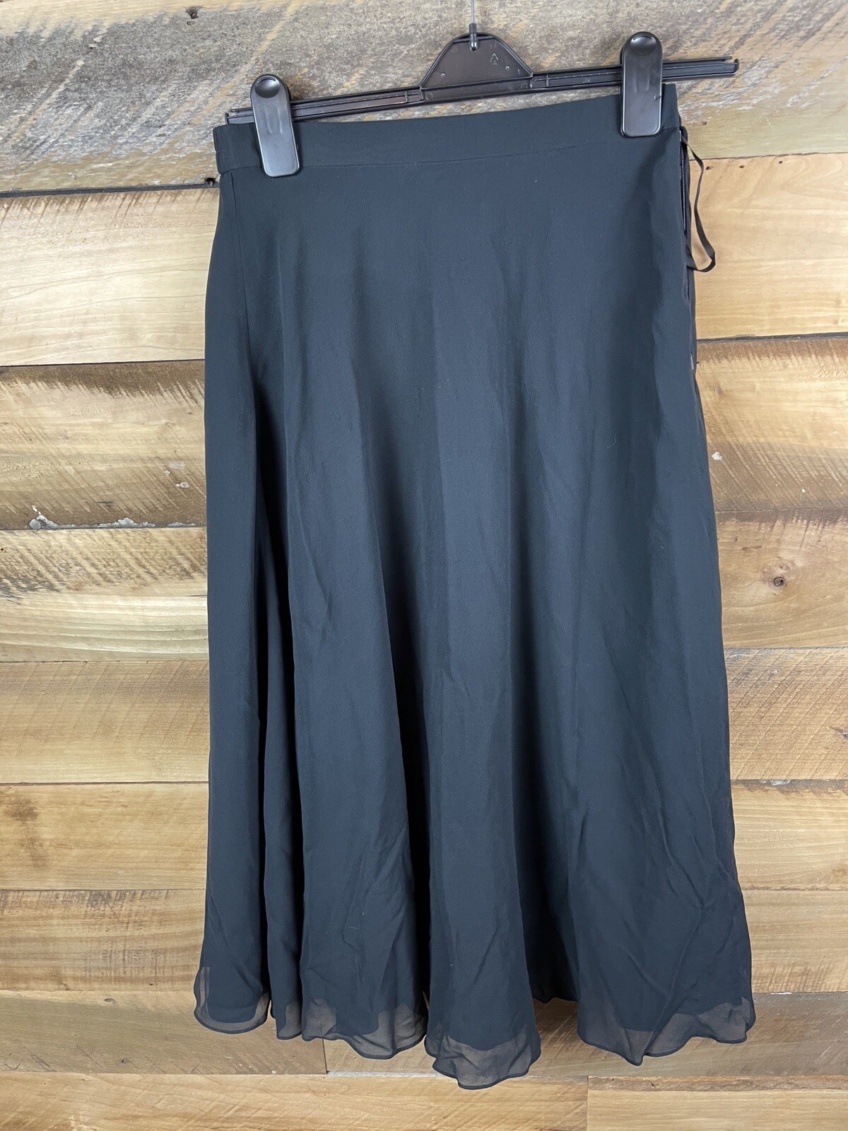 Vintage Ladies’ Size 8 Black Silk Fully Lined Skirt Niteline By Della Roufogali