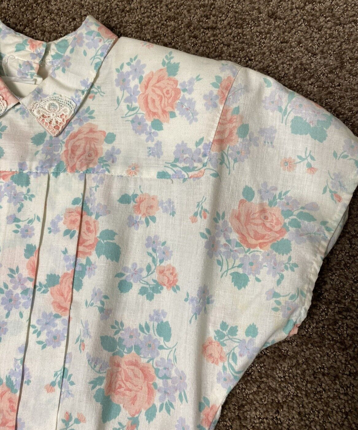 You Too Babes Dress Vintage 1980’s Size 3 Tiered Floral Pleats Shoulder Pads