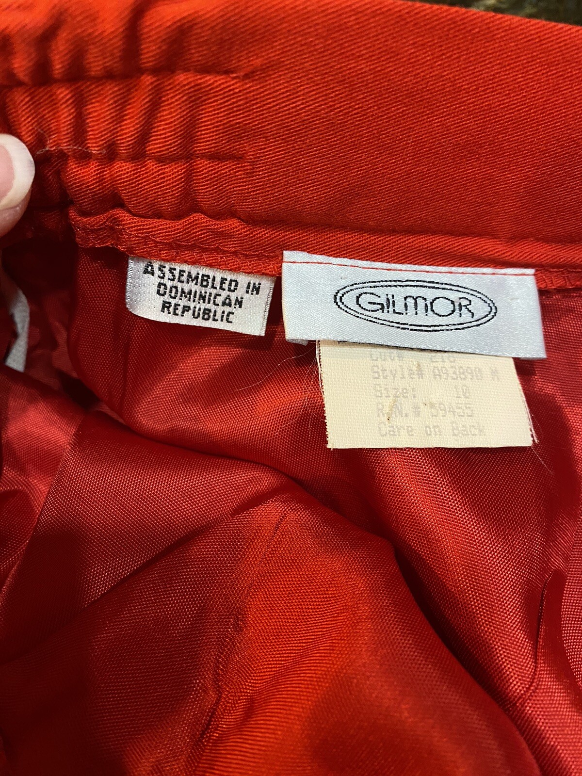 Gilmor Vintage Red Pencil Skirt Lined Elastic Sides Classy Sz 10