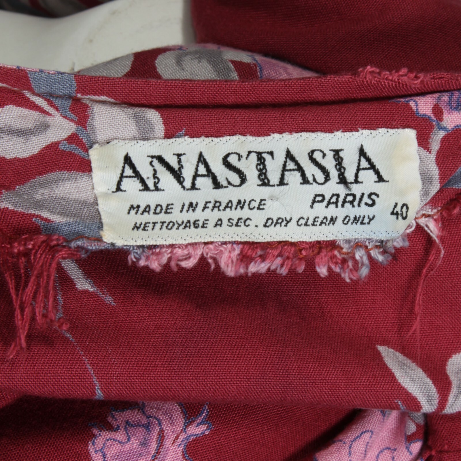 Vintage ANASTASIA Paris Purple Floral Cottagecore Dress 40FR XS/S France /680