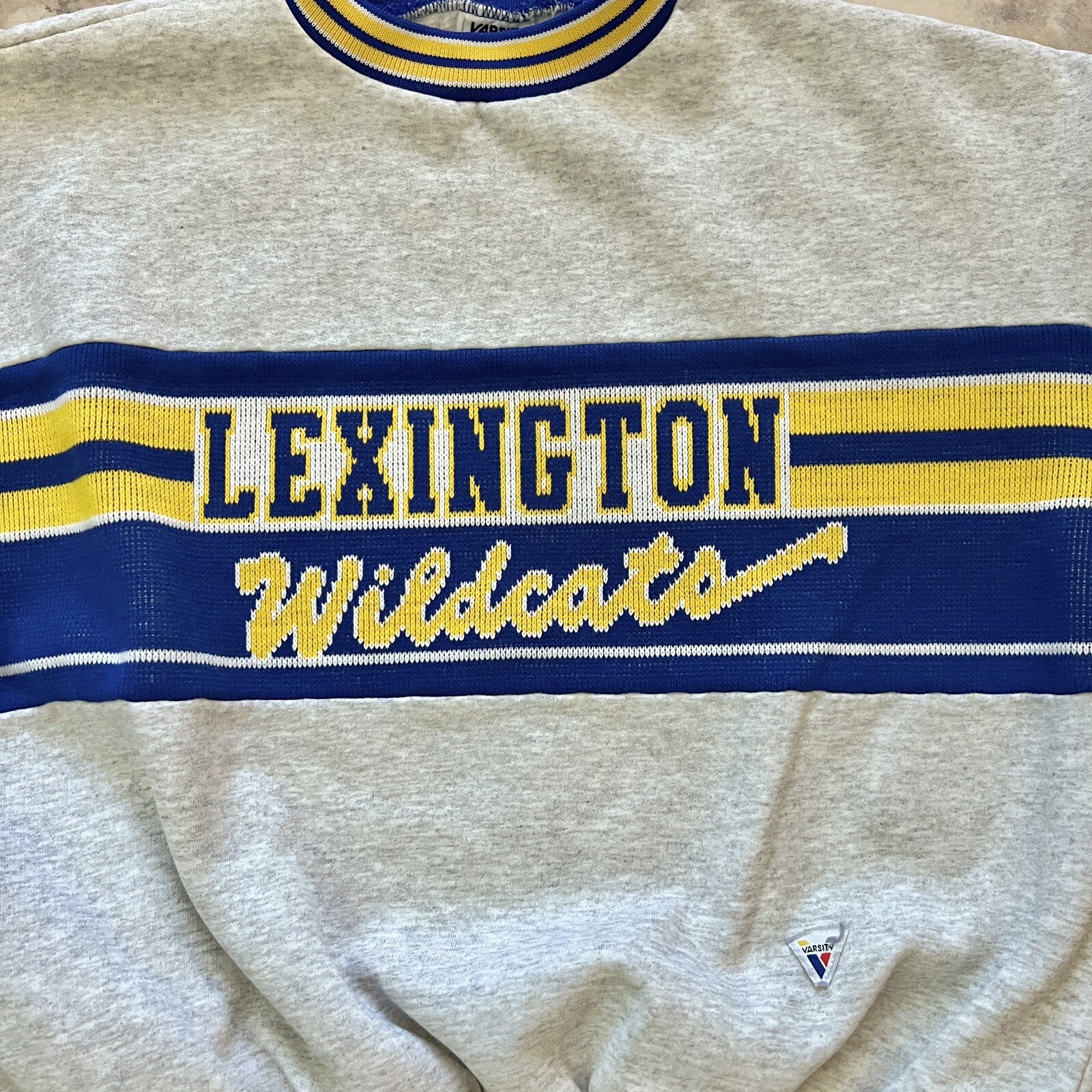 Vintage Lexington Wildcats Varsity Spirit Fashions Sweater Knit Accents USA Sz M