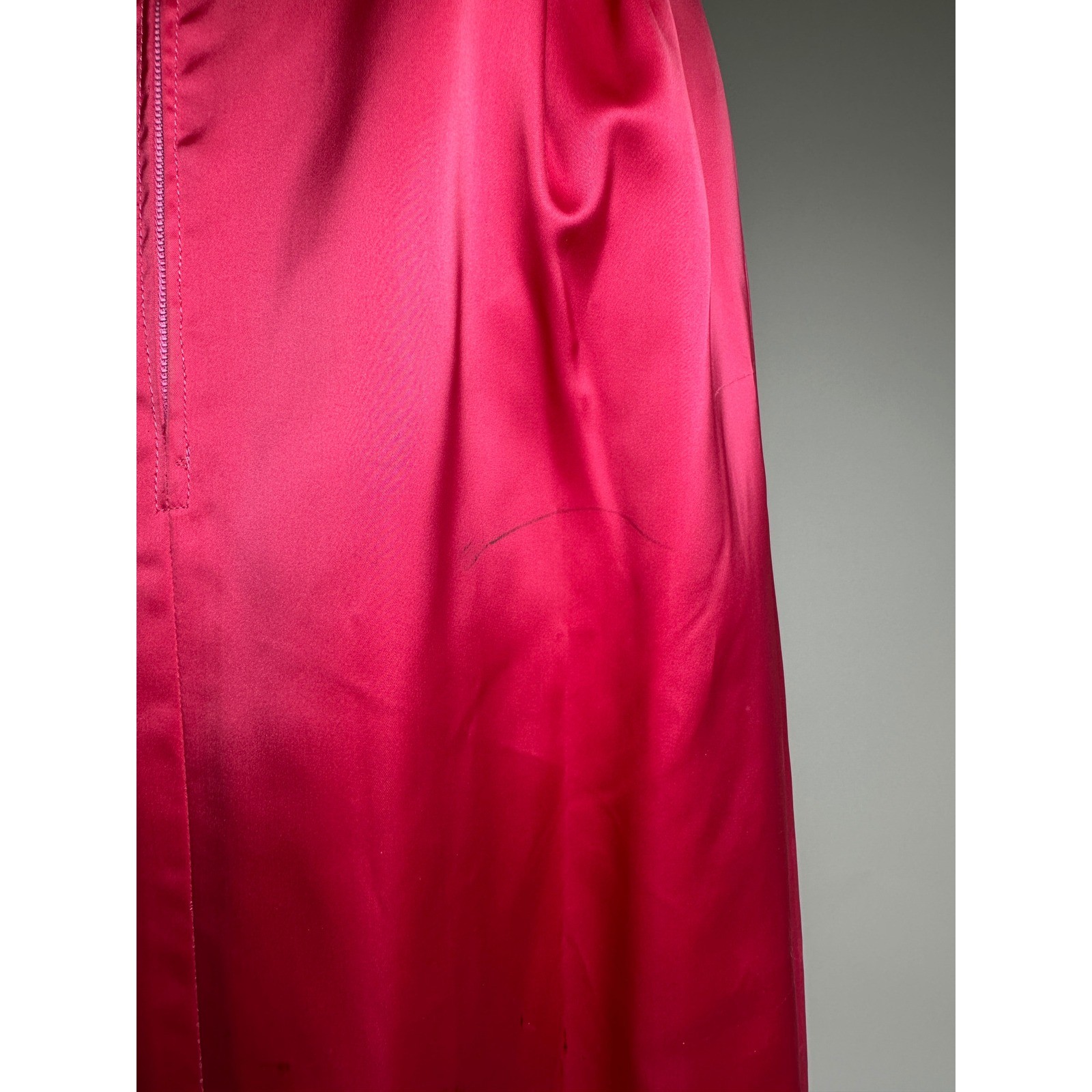 Vintage 1950s Hot Pink Marilyn Monroe Style Gown Oversized Velvet Bow Maxi Dress