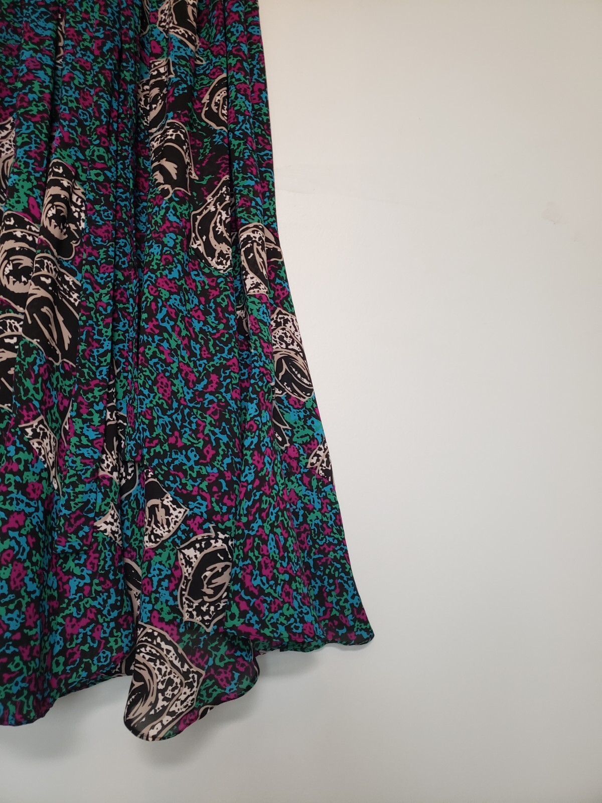 VTG Lorac Original Lady Carol Womens Midi Dress Floral Semi Sheer Ruffle V Neck