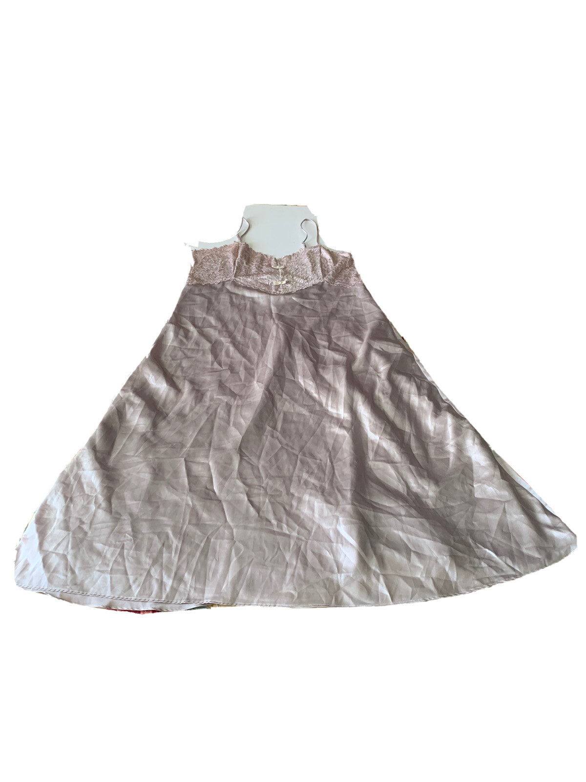 VTG Small Intimo Amore Nightgown MAUVE TAUPE Color Silky Slip Dress Size XL EUC