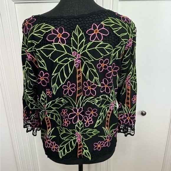 Faith Beaded Top Black Medium Vintage