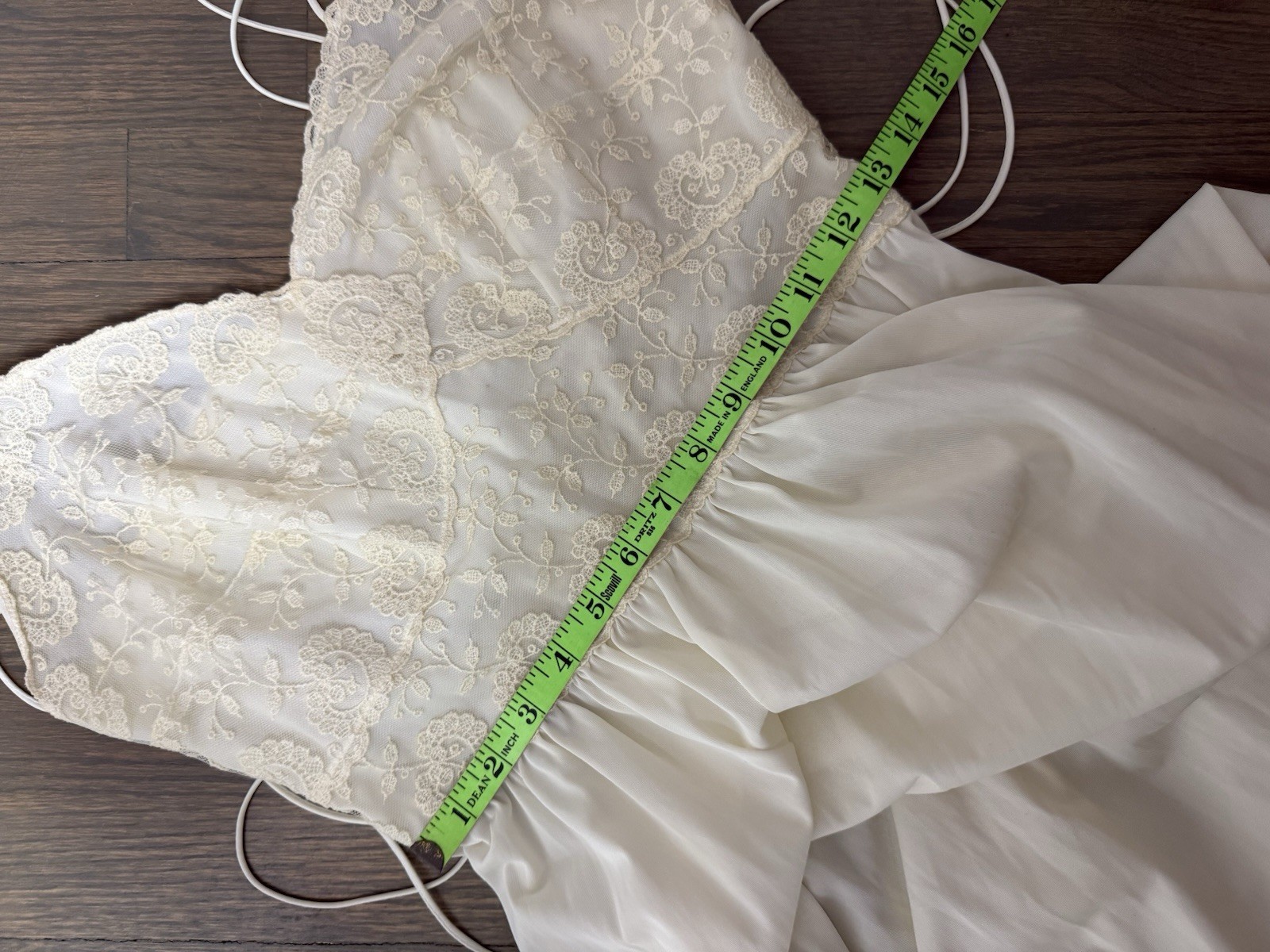 Vintage Carters Slip 34 Ivory Floral Lace Bridal Boudoir Dress