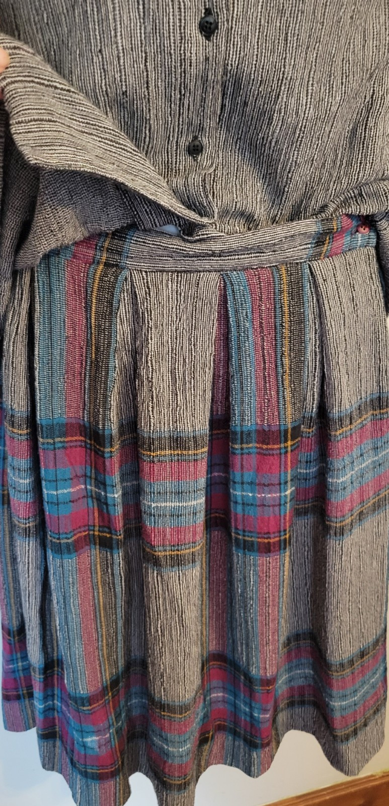 Vintage Panther 2 Pc Skirt Suit Top Plaid Tweedy 16 Plus Pant Her