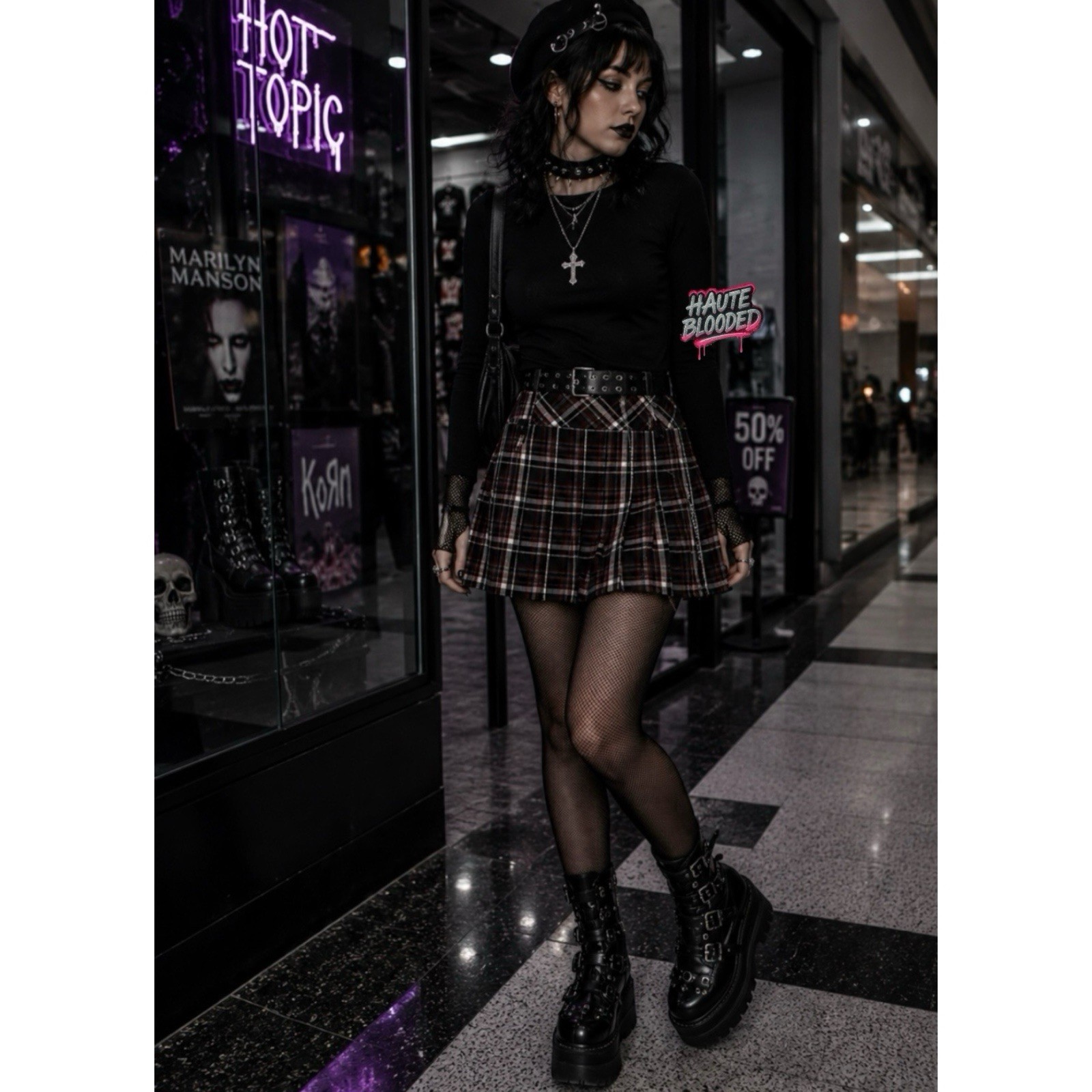 Tangents Mini Skirt Vintage 90’s Plaid Dark Academia Indie Sleaze Mall Goth y2k