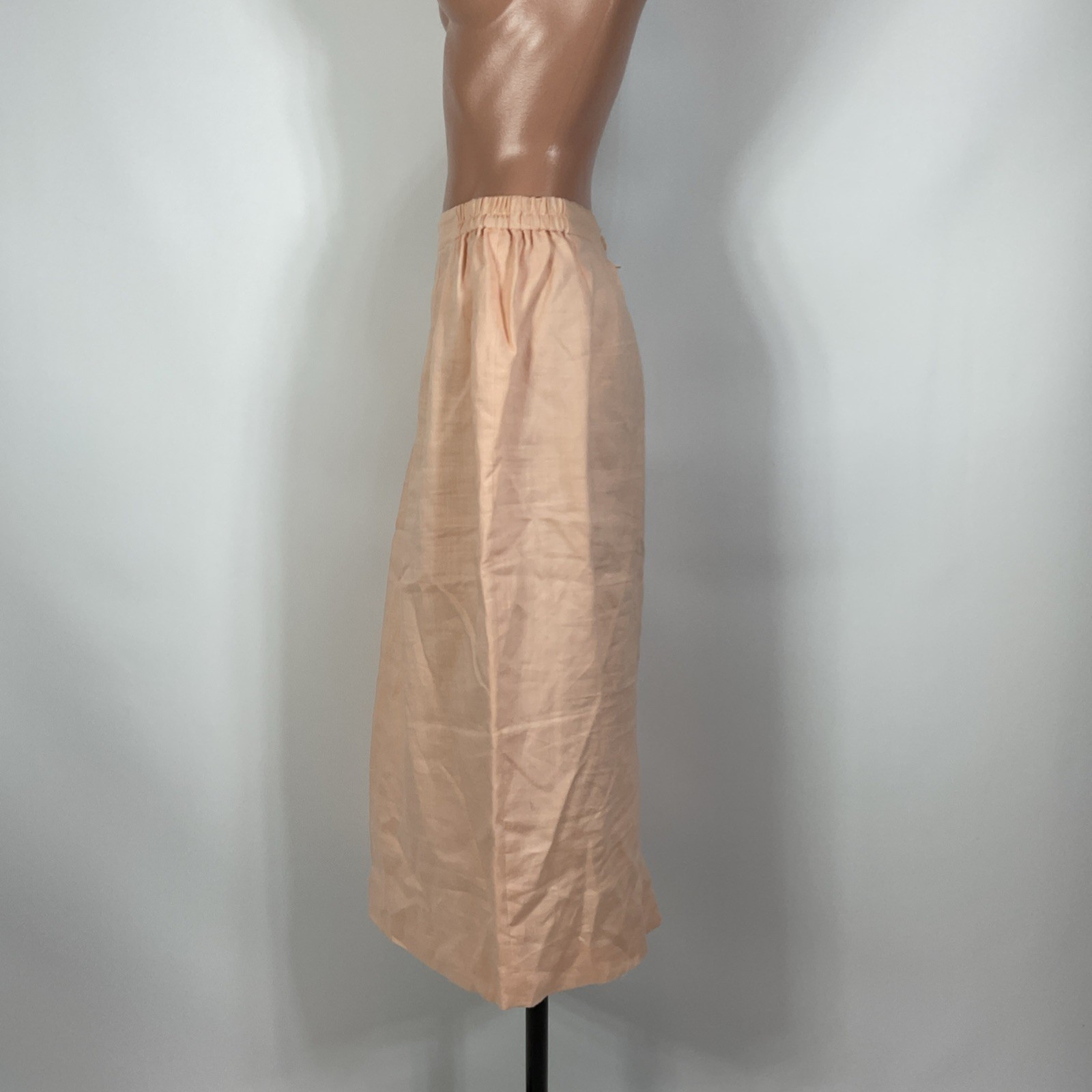 Vintage 80s DAVINCi Pink Suit Puffy Sleeve Suit Jacket Skirt 16X Beaded Linen