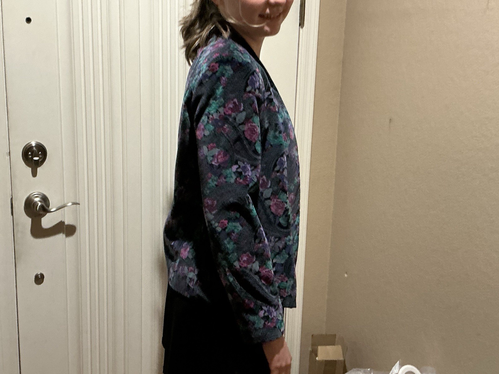 Vintage Lombardi Inc Floral Velvet Blazer Womens 10 USA Made Paisley Jacket