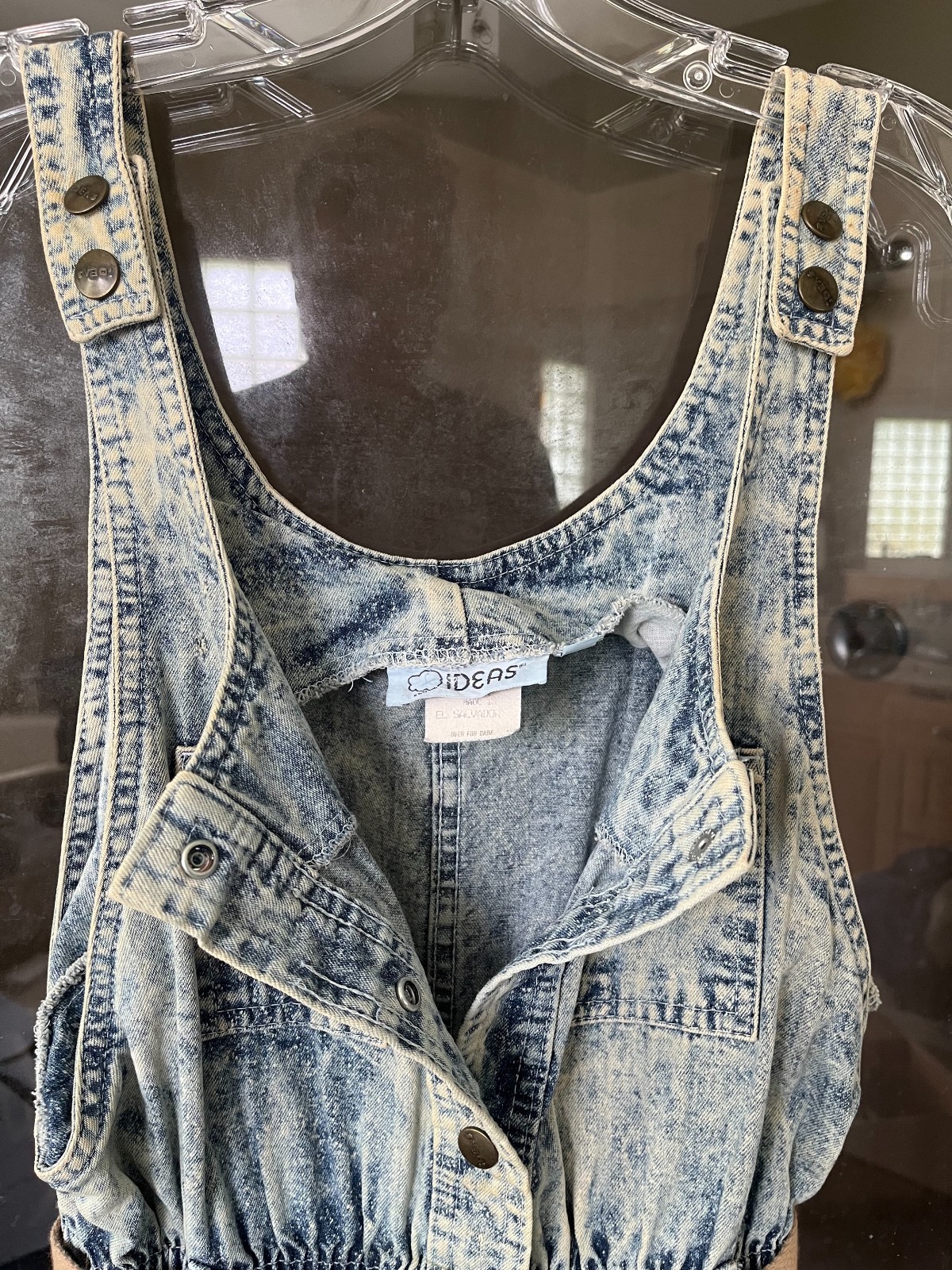 Vintage 80s IDEAS Denim Acid Wash Jean Overalls Jumpsuit w/Belt Women’s M