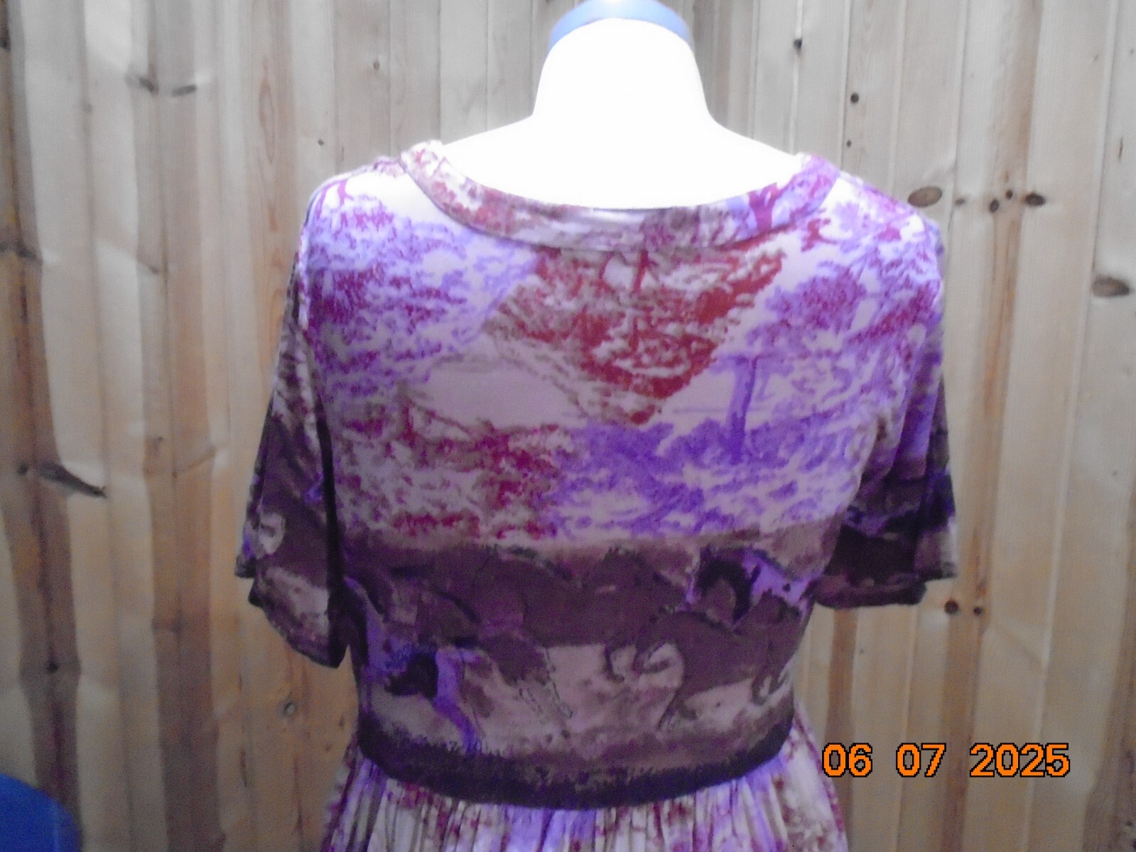 ONLY NECESSITES vintage dress with RUNNING HORSE detail 100% cotton size L LK NU