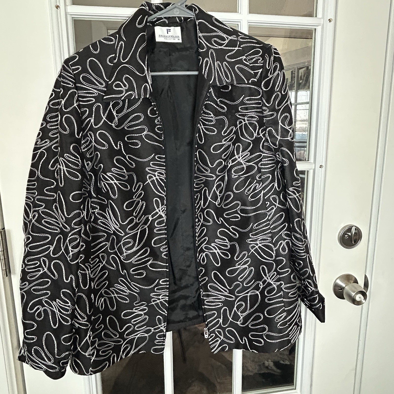 Vintage European Abstract Stitch Design Jacket Embroidered Frankennwalder