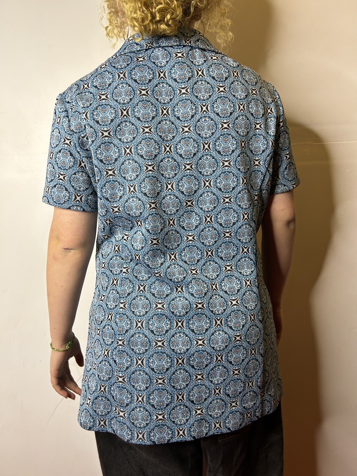 Vintage Australian 1960s Louise of France Crimplene Blouse Mod Psychedelic AU 14