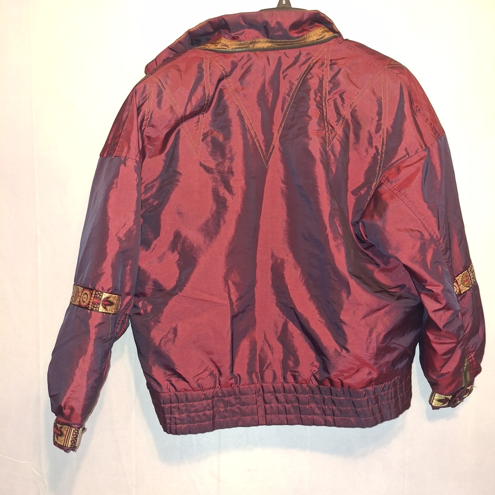 Vtg. 90’s iridescent Andy Johns jacket Ladies size large Leaf Print