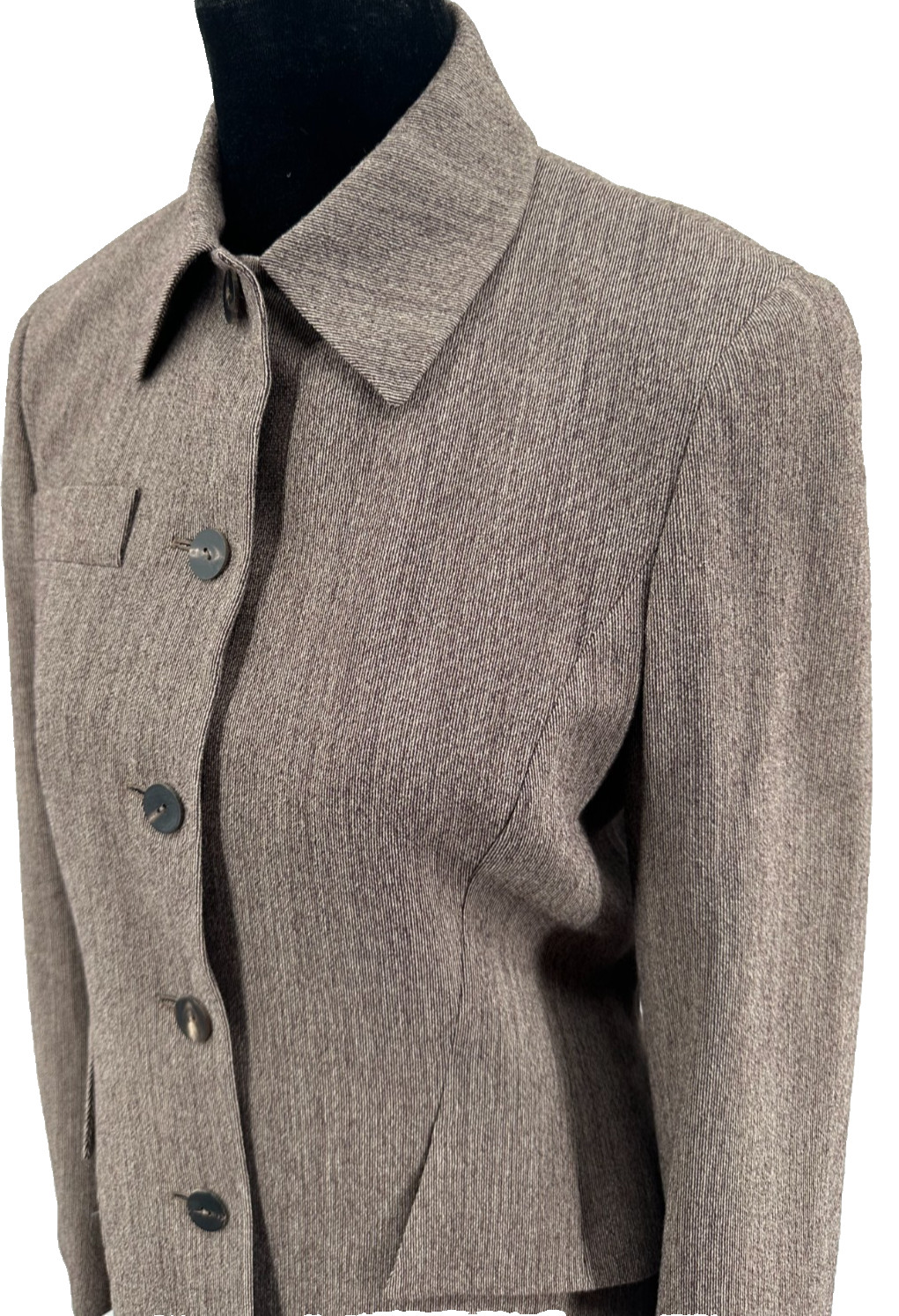 Gianni Versace Genny Womens A-Line Skirt Suit Size 42 Brown Tweed Wool Italy