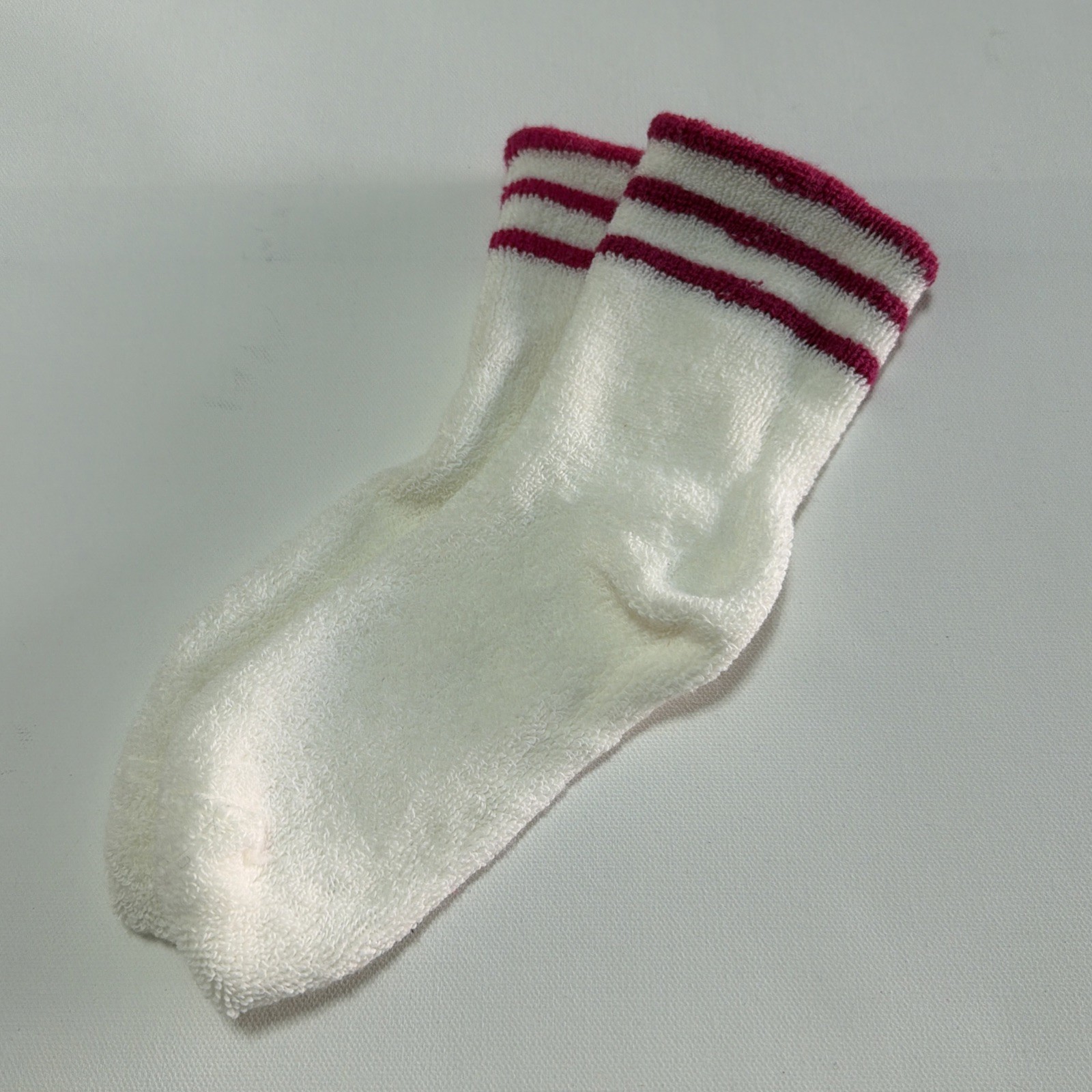 VTG Socks 80’s NOS Acrylic Orlon Nylon 9-11 Ankle Cut Terry Stripe Unisex.