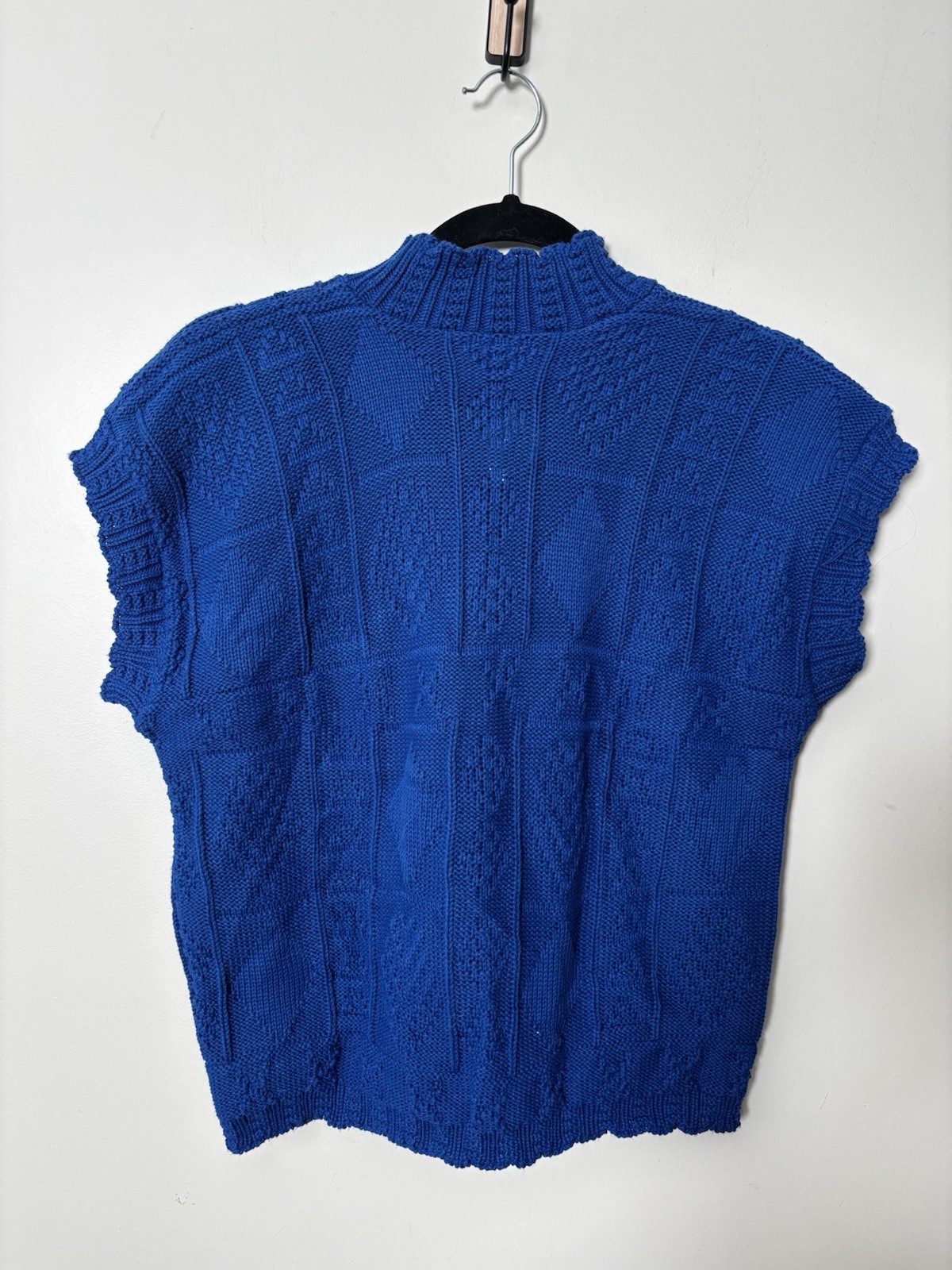 Vintage 1980s Arielle Made In USA – Granny Blue Knit Sweater Women’s Large NWT