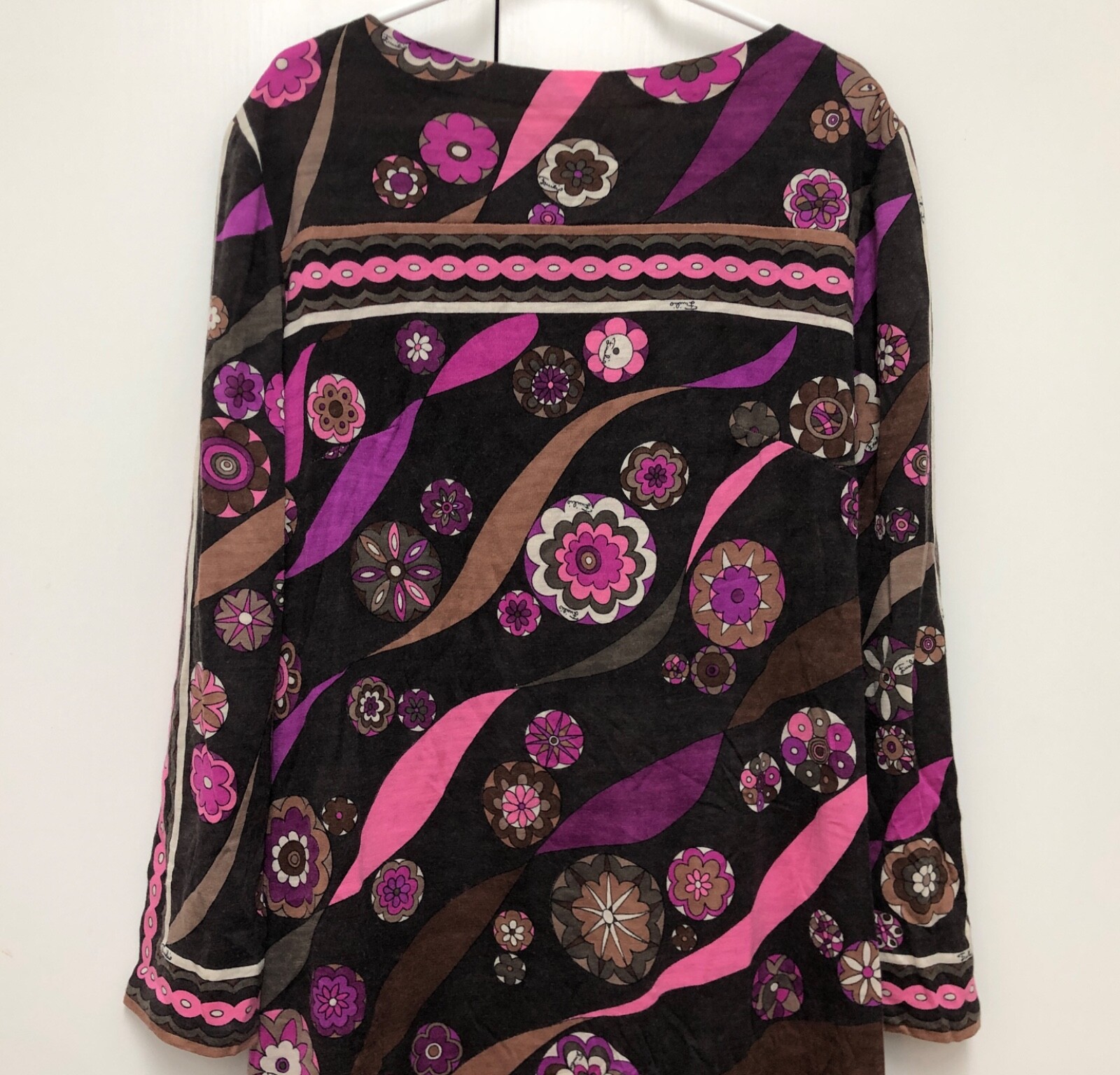 Emilio Pucci 1960s Lord & Taylor Geometric Print Cashmere & Silk Dress – Size 6P
