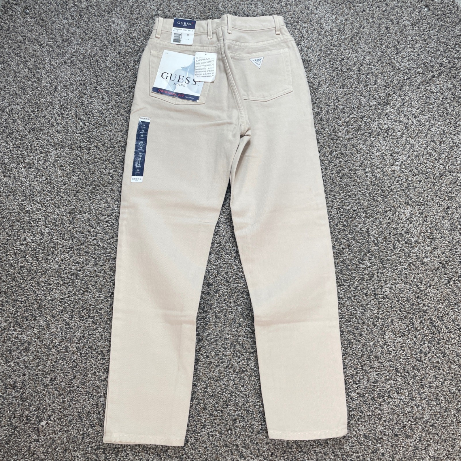 Vintage Guess Women’s 25×27 Jeans Narrow Leg Beige Khaki Cotton 43050ASH PLY