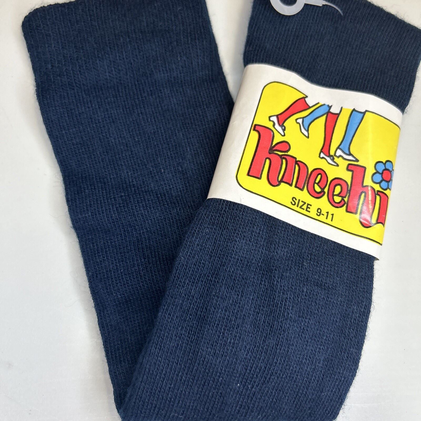 VTG Socks Womens 80s NOS 9-11 Knee Hi USA Acrylic 90’s Navy 20″ Russell Hosiery