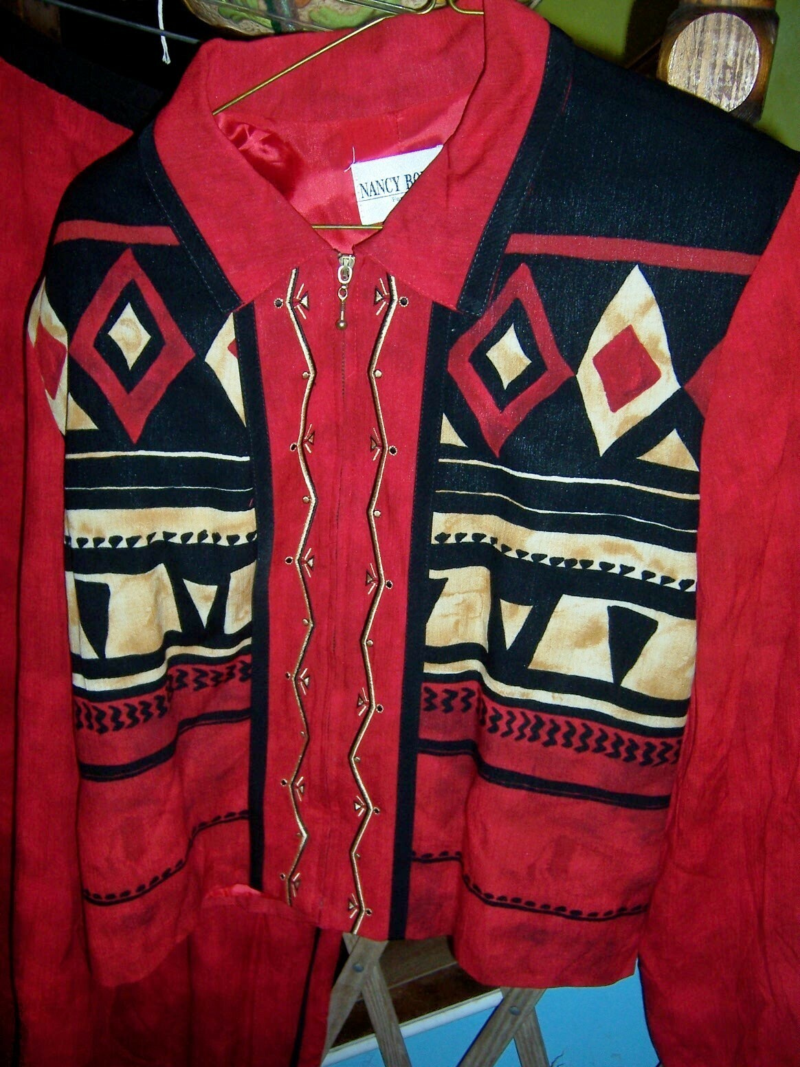 NANCY BOLEN for CITY GIRL Red Polyester (Made in USA) l/s Skirt Set – SIZE 8/12