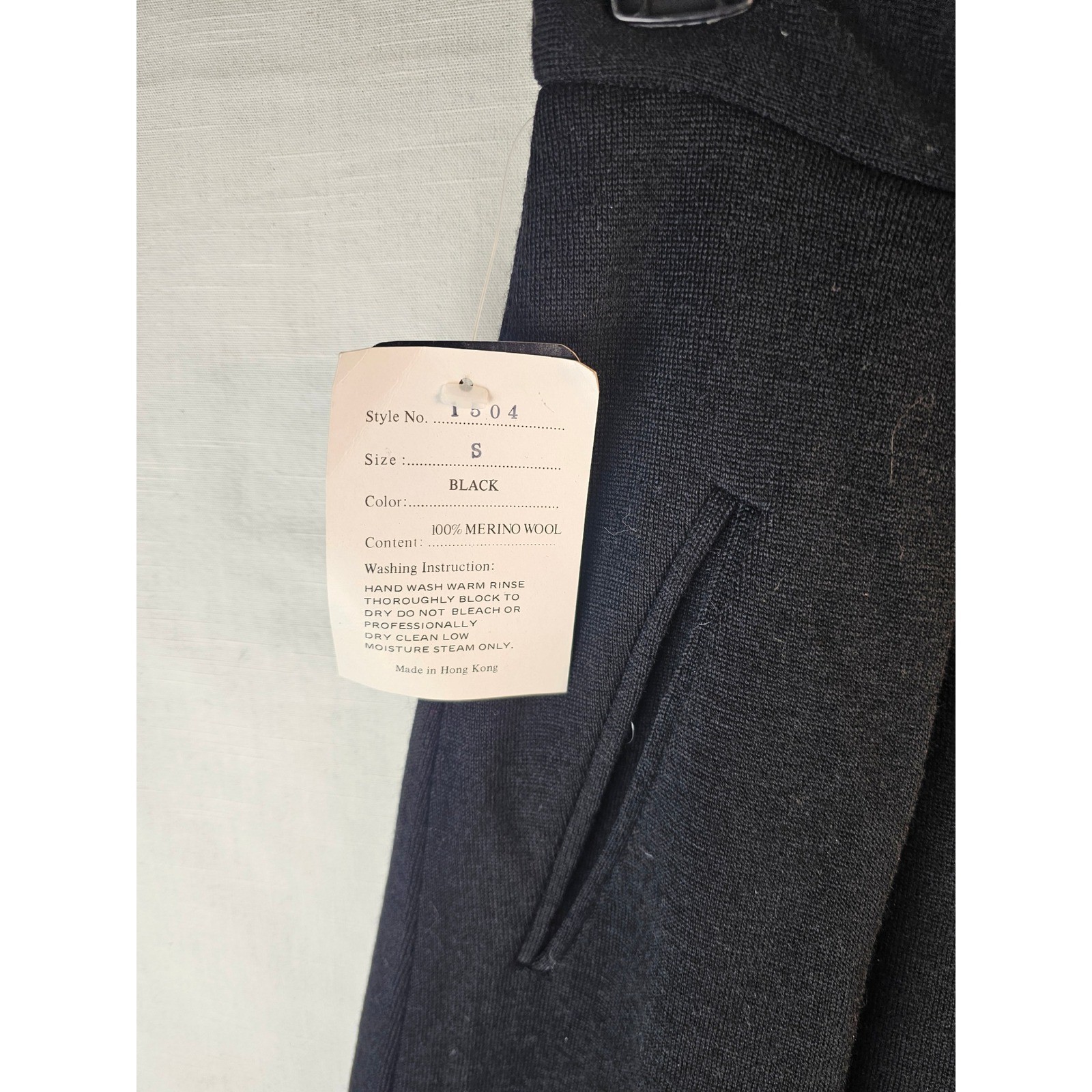Vintage Woolmark 100% Merino Wool High Waisted Pleated Tapered Pants Black S