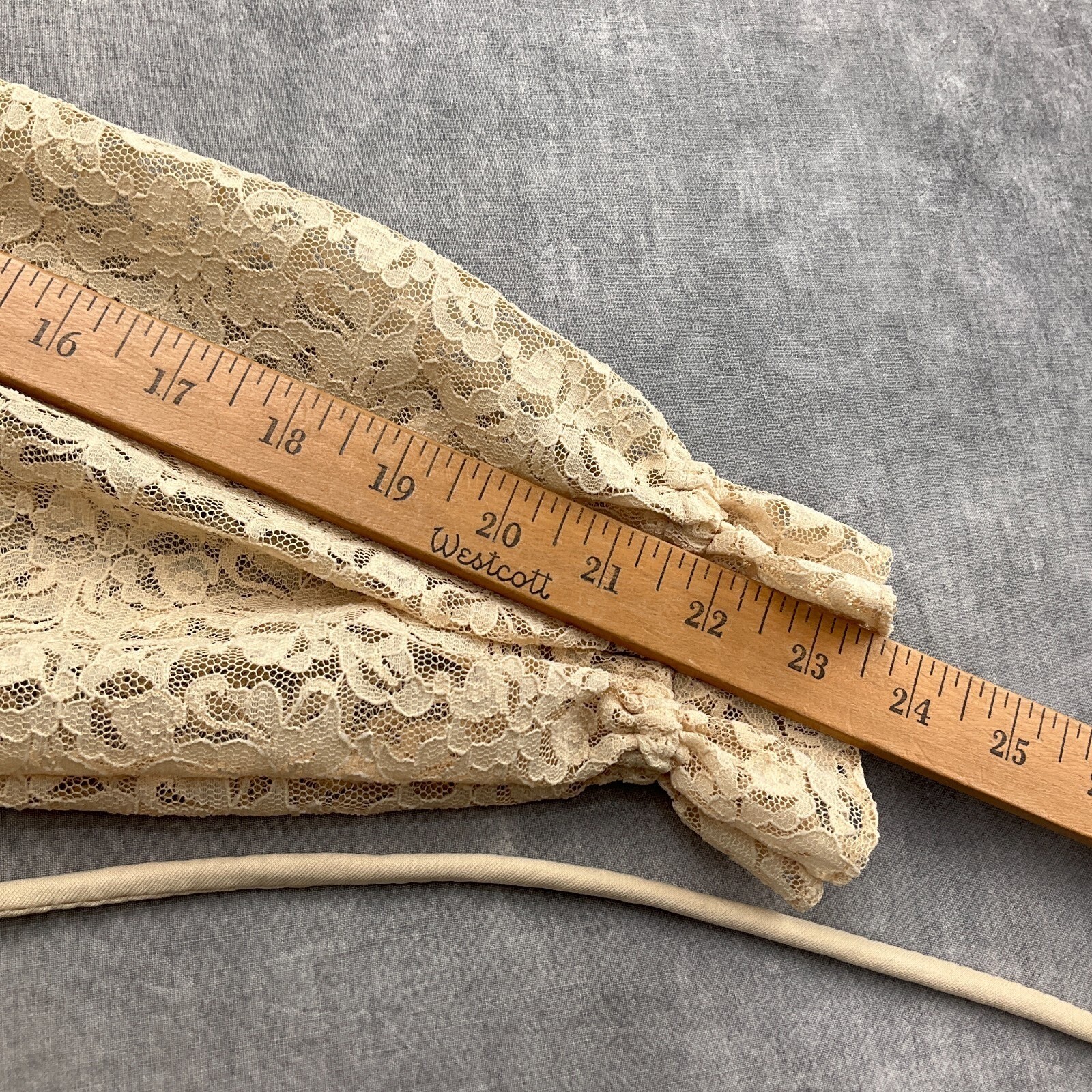 Discovery Fashions Dress Women 12 Gold Beige Lace Teacher Union USA 70s VTG