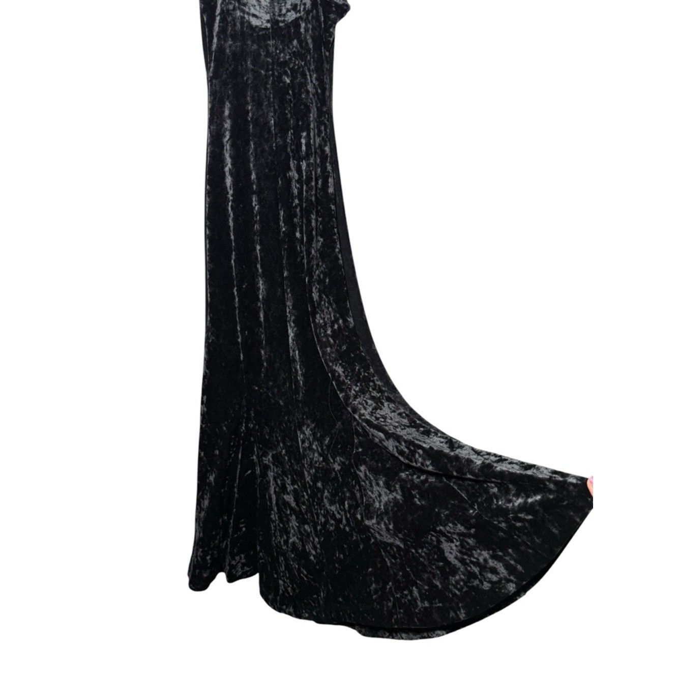Vintage Betsey Johnson Crushed Velvet Goth Witchy Vamp Maxi Slip Dress Size P