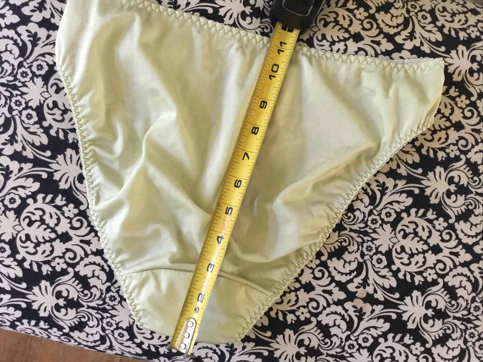 Vintage Lemon/Lime Yellow Lace Second Skin High Cut Leg Panties XL Nylon
