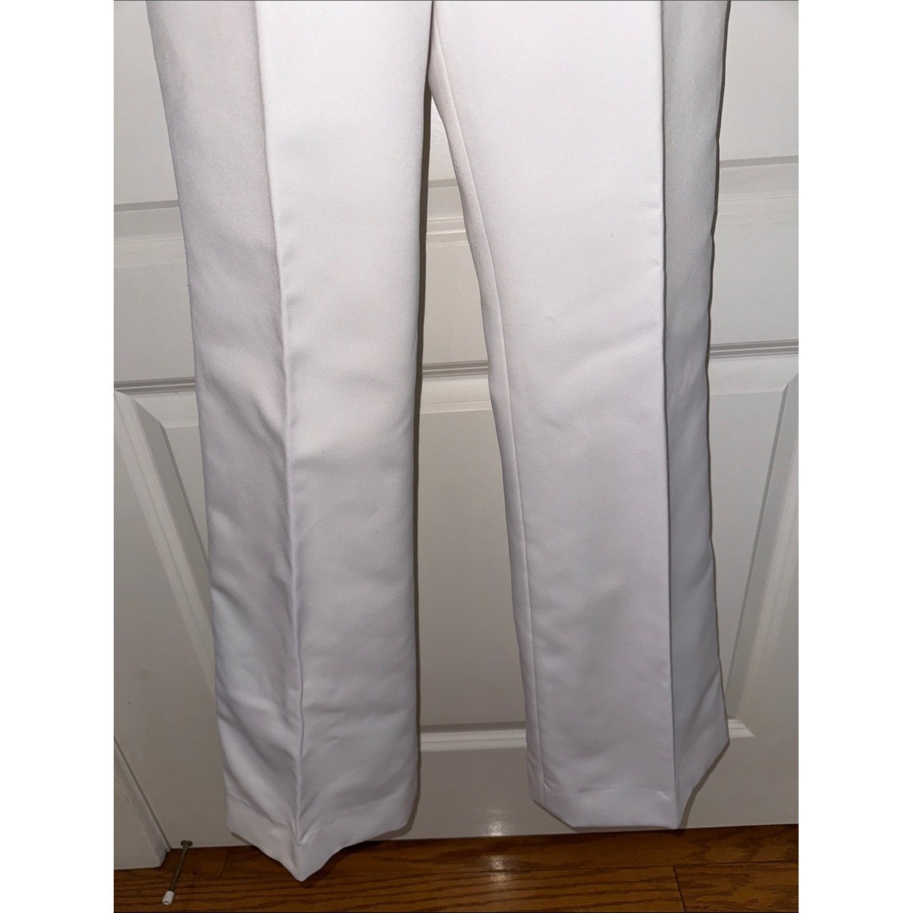 Vintage 70s Intuitions by Kathy Manning White Wide-Leg High Waist Dress Pants