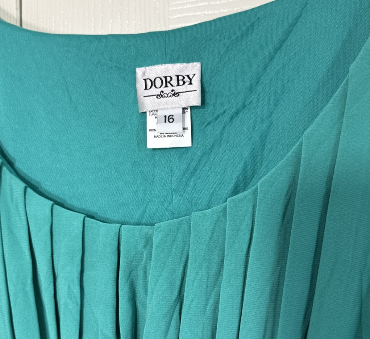NEW Vintage 90s Miss Dorby Swing Dress Pleated Beaded Full Skirt Chiffon Sz 16