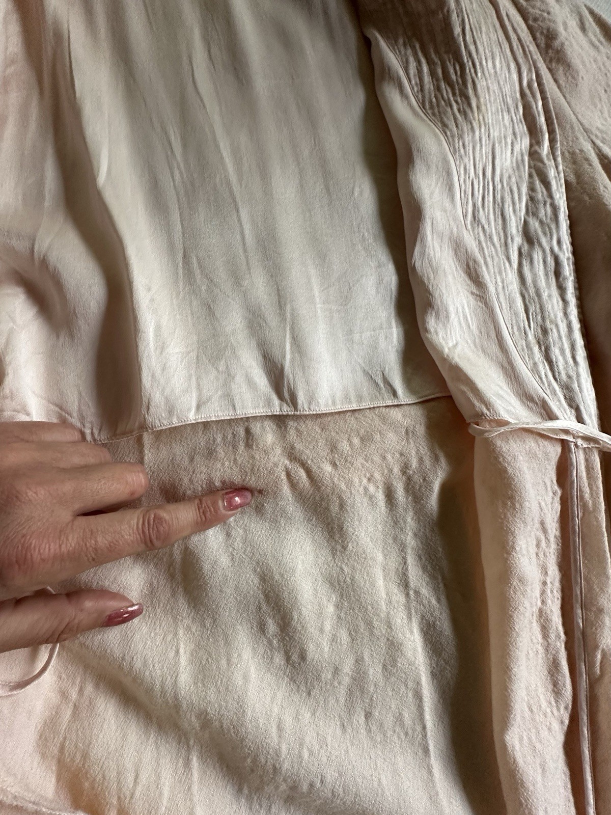 VTG 70s Neiman Marcus Wool & Silk Woman’s Size Small Robe Pink/Peach READ