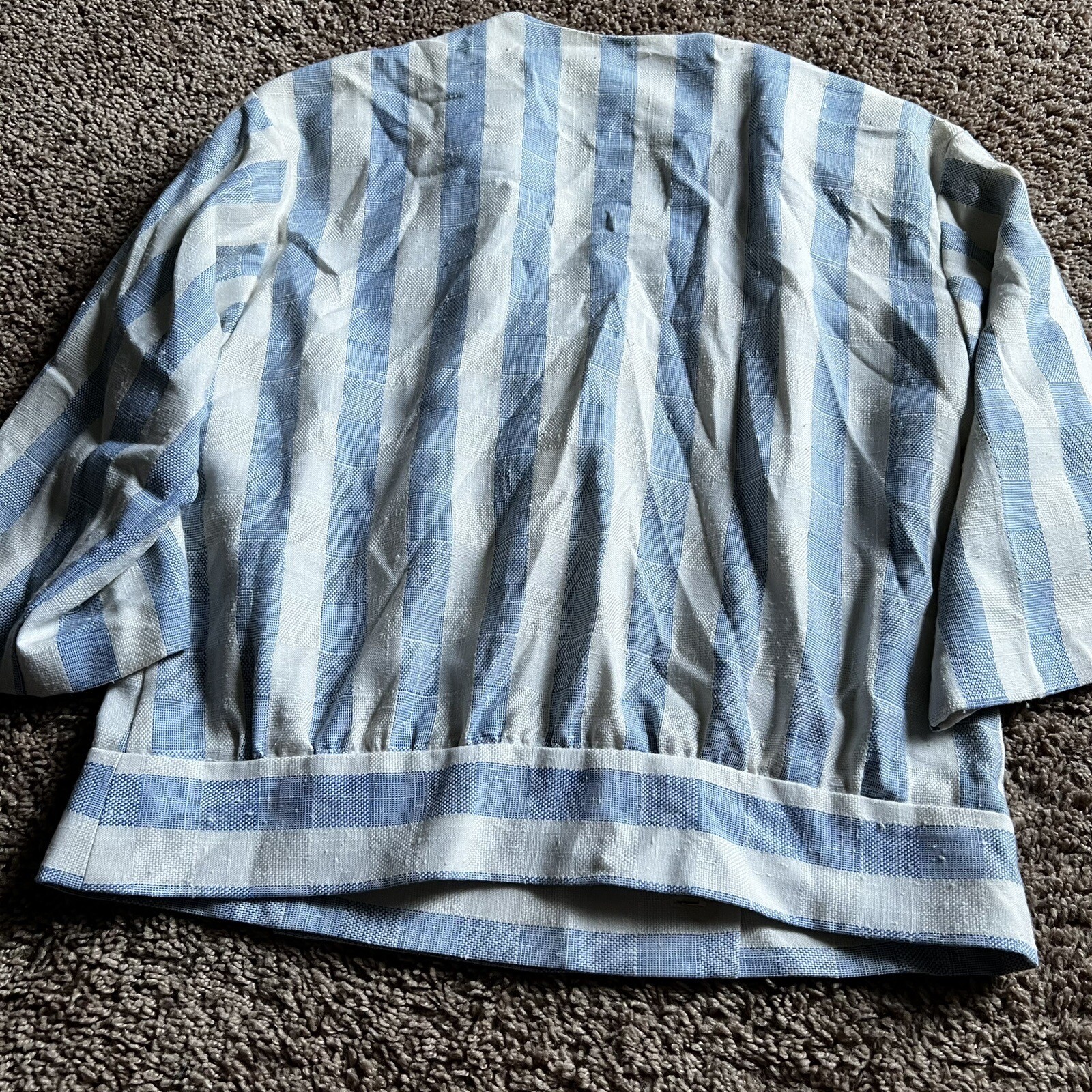 VINTAGE 70s PBJ Yacht Beach Women’s Victorian Jacket Shirt Button Cross Top Sz 9
