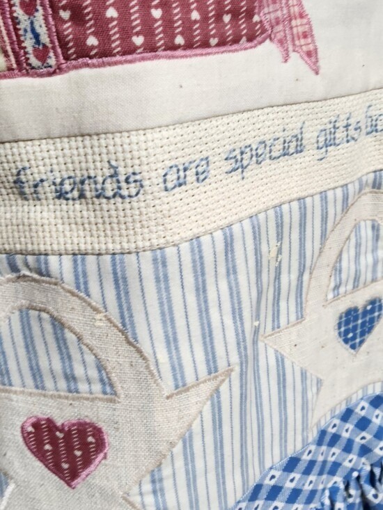 Vintage Prairie Patchwork Gingham Maxi Dress Folk Art Cottagecore Small