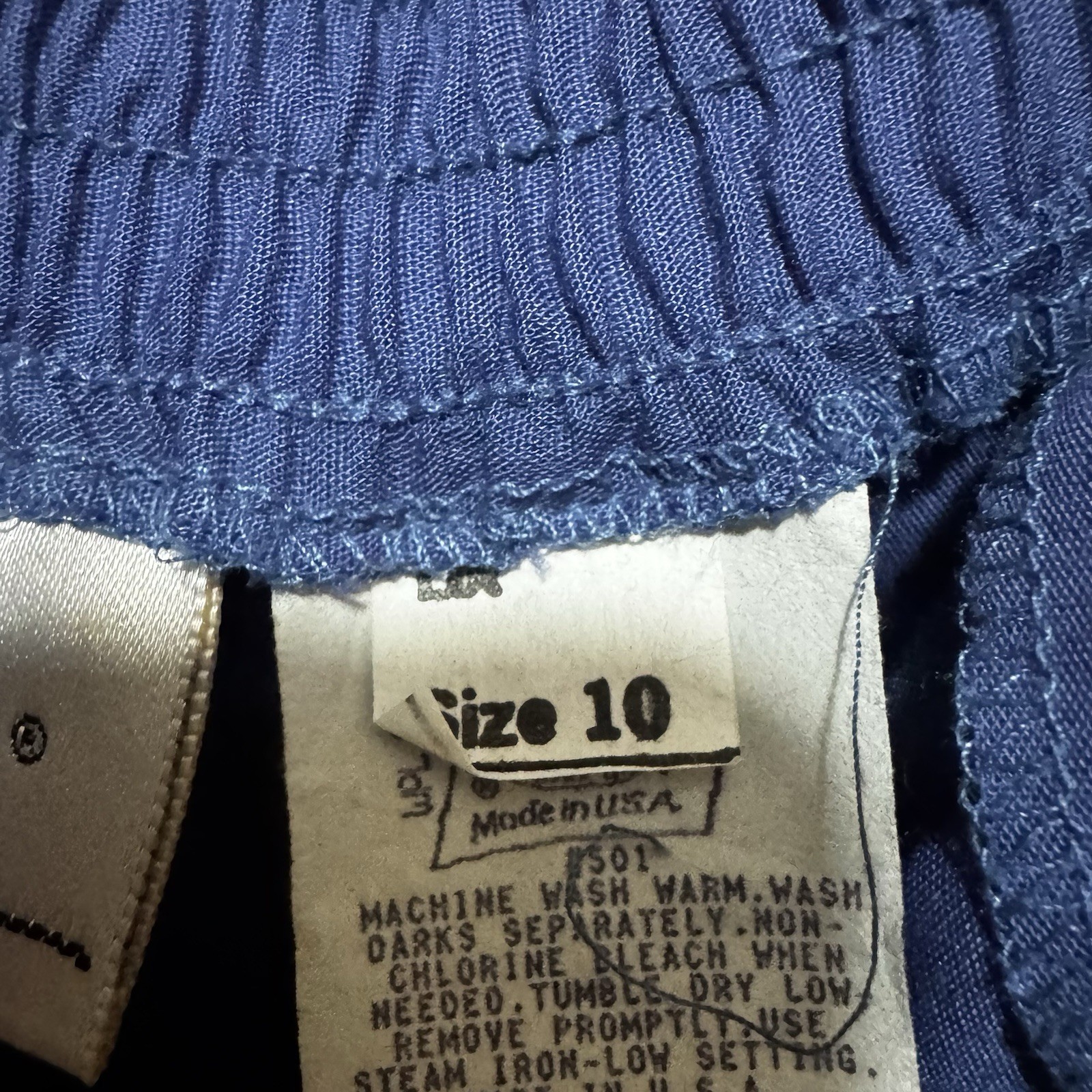 Kathie Lee Women’s Blue Shorts Elastic High Waist Pleated Front Size 10 Vtg