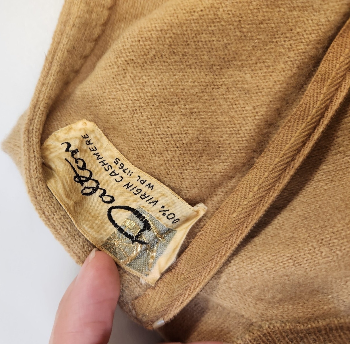 Dalton 50s 100% Virgin Cashmere Beige Sweater Vest WPL 11765