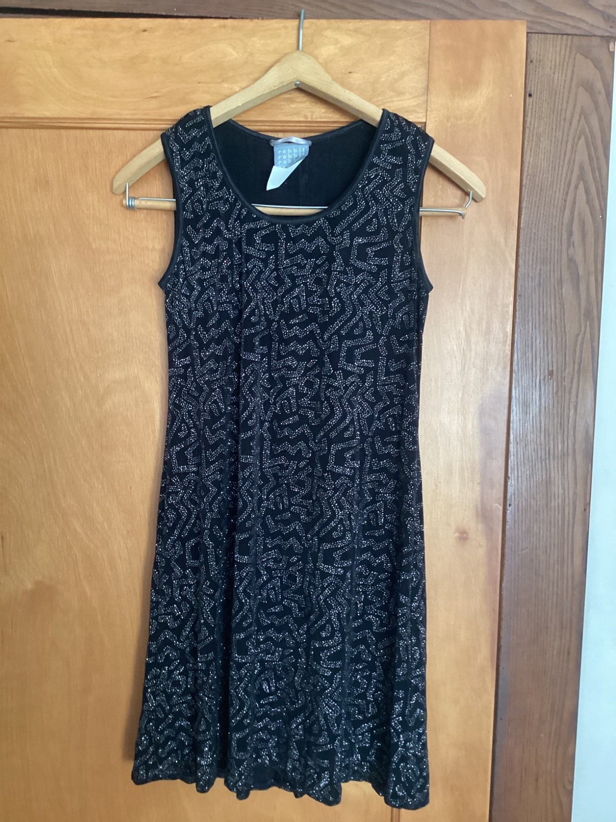 vintage 1990’s rabbit rabbit rabbit dress black with sparkle