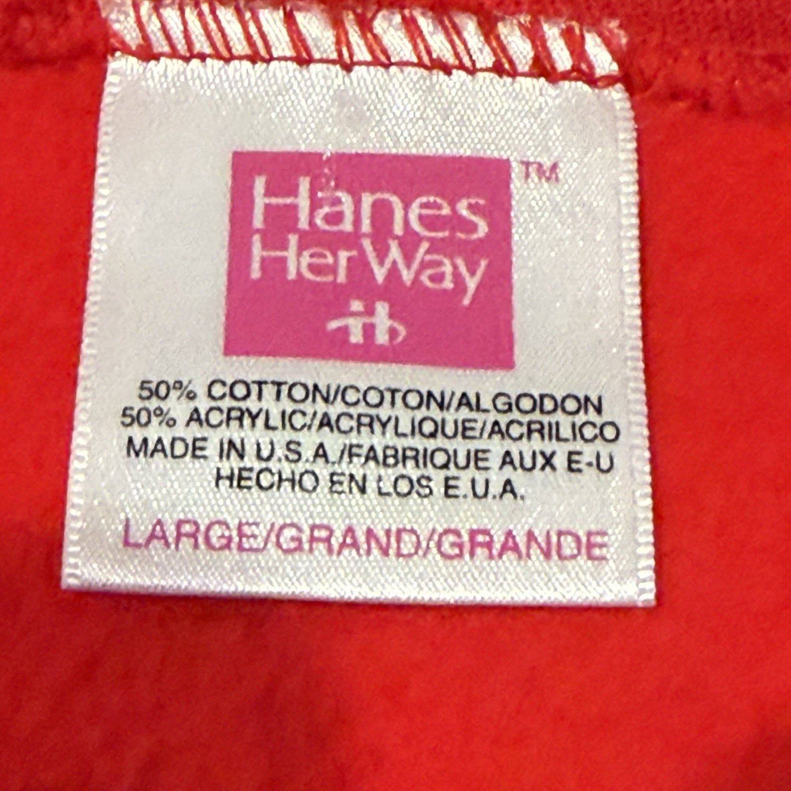VTG 90s Handmade Christmas Tree Sweatshirt Women L Hanes USA Holiday Cozy Sequin